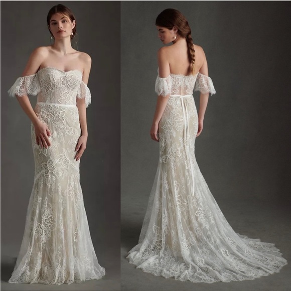BHLDN Dresses & Skirts - Willowby by Watters Mila Off-The-Shoulder Lace Wedding Dress